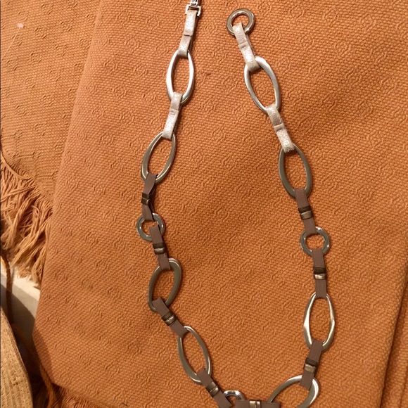 SUZI ROHER LEATHER METALLIC SILVER BELT STRETCHY main image 7